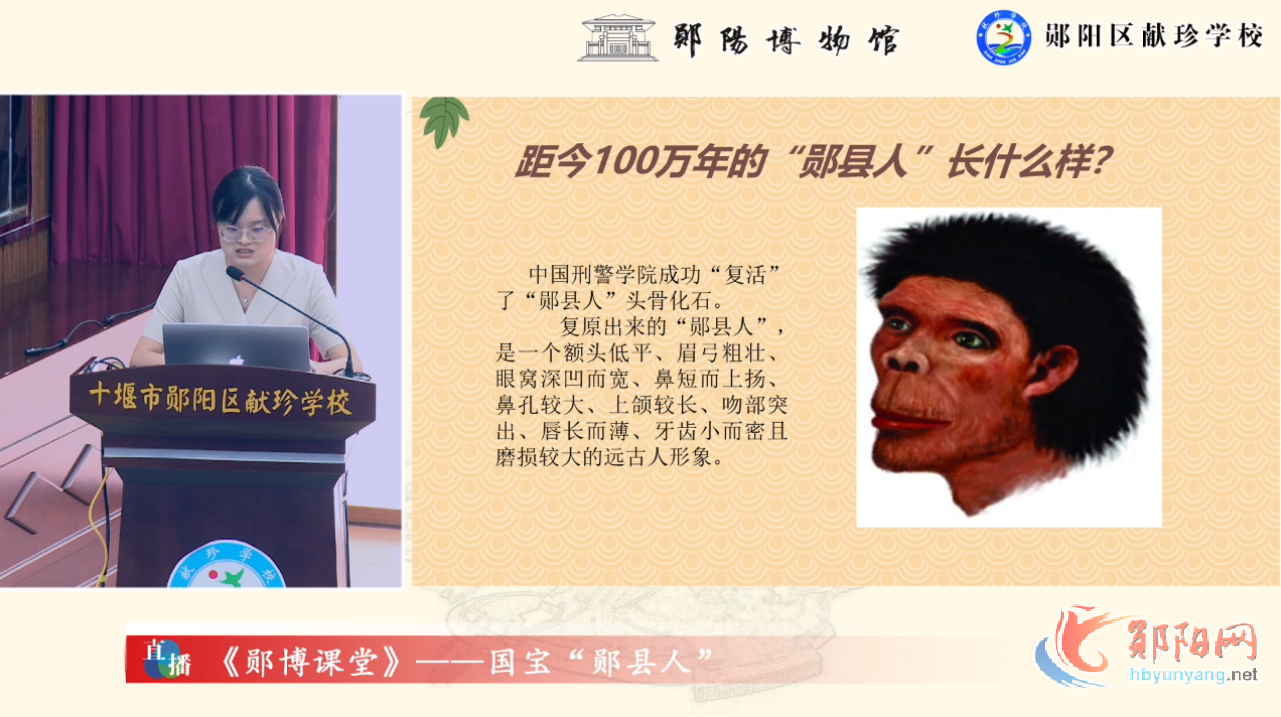 沉睡百万年，一醒惊天下——国宝“郧县人”《郧博课堂》走进区献珍学校